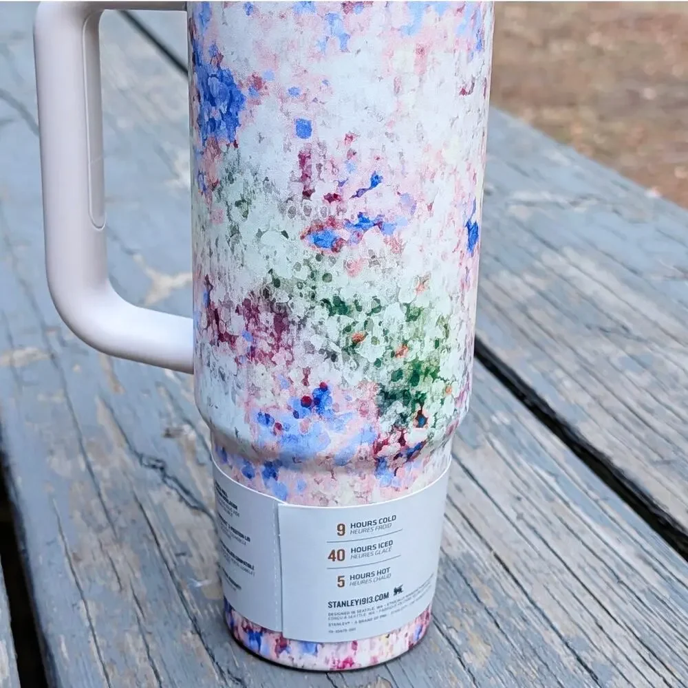 NEW Stanley Quencher H2.0 30oz Tumbler CALIA Exclusive Watercolor Floral Cup - Picture 8 of 9
